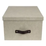 Förvaringsbox m.lock kartong linne