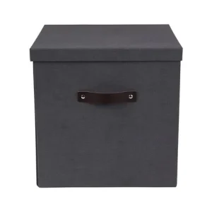 Förvaringsbox m.lock kartong stor svart