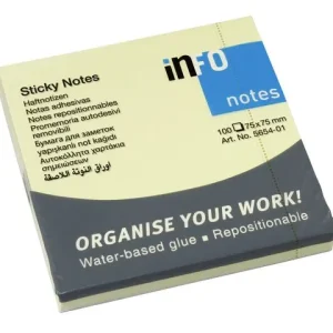 Notes INFO NOTES 75x75mm gul
