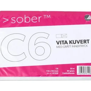 Kuvert SOBER C6 90g Fukthäftande 50/fp