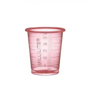Medicinbägare Eco 30ml smal röd 90/fp