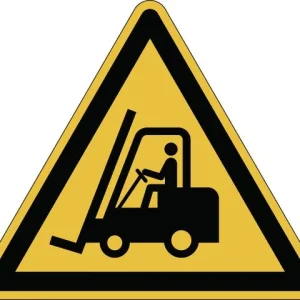 Varseldekal 'Varning för truckar'