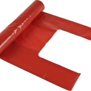 Plastsäck knyt LD 30L 35my röd 25/rl