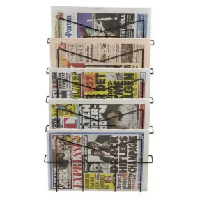 Tidningsställ 5-fack svart