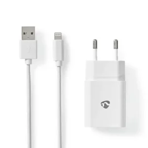 Laddare vägg NEDIS 2.4 A Lightn. 1m vit