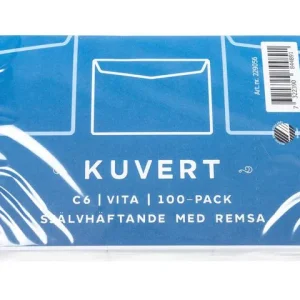Kuvert konsument C6 80g vit remsa 100/fp