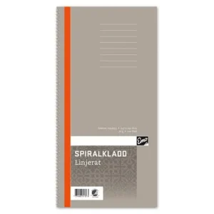 Spiralkladd 147x297mm 70g 96 blad linj