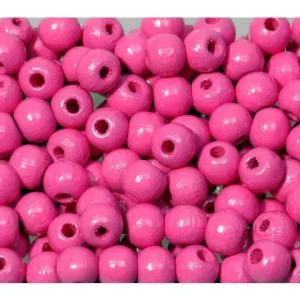 Träpärla 8 mm rosa 200/fp