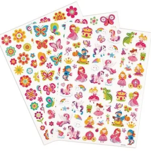 Stickers sagor, fjärilar och blommor