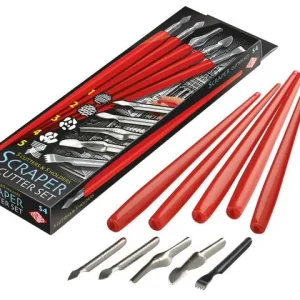 Skrap-Set 5 olika spetsar inkl. skaft