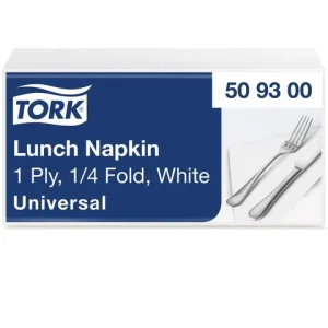 Servett TORK 1/4-vikt 1-lag vit 500/fp