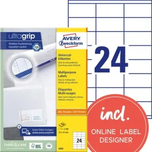 Etikett AVERY UG 70x35mm 2400/fp