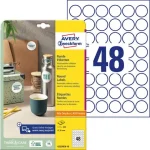 Etikett AVERY avtagb rund 30mm 440/fp