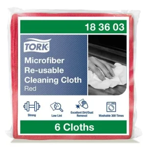 Microfiberduk TORK 30,5x30,5cm röd 6/fp