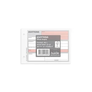 Blankett kvittens A6L 50 blad