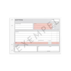 Blankett kvittens A5L m. 1 kopia 2x50 bl