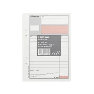 Blankett räkning m. kopia A5 50 blad