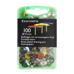 Häftstift EXACOMPTA sort.färger 100/fp