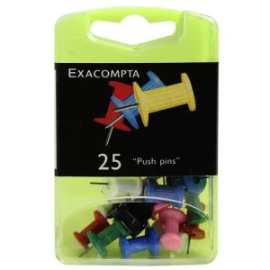 Kartnål EXACOMPTA 10mm sort.färg 25/fp