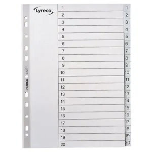 Plastregister LYRECO A4 PP 1-20 grå