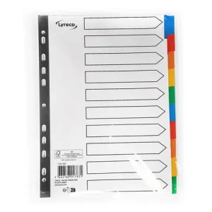 Kartongregister LYRECO A4 10-flik färger