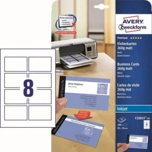Etikett AVERY card 85x54mm 200/fp