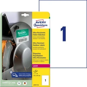 Etikett AVERY Stretch 210x297mm 10/fp