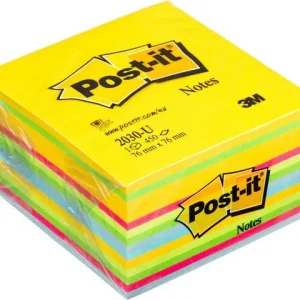 Notes POST-IT kub 76x76mm sort. färger