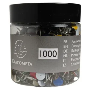 Häftstift EXACOMPTA sort.färger 1000/fp