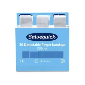 Plåster SALVEQUICK refill lång blå 39/fp
