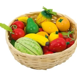 Fruktkorg med frukter i trä 23