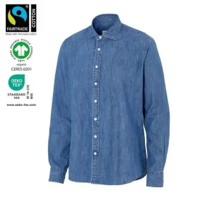 Skjorta slim fit COTTOVER Denim GOTS XS
