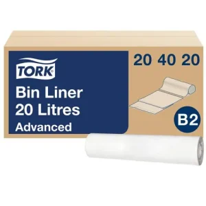 Papperskorgspåse TORK B2 20L vit 100/rl