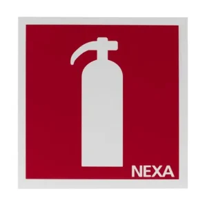 Skylt NEXA brandsläckare 20x20cm
