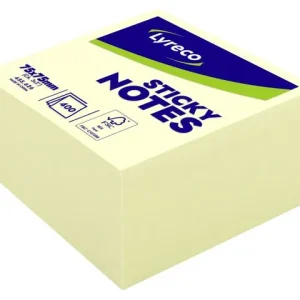 Notes LYRECO kub std 75x75mm gul