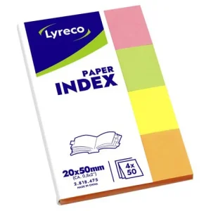Indexflikar LYRECO 20x50mm 4 färg 160/fp