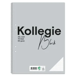 Kollegieblock FW A4 60g 70bl rut h grå