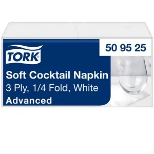 Servett TORK Vit 3-lgr, 24x24cm 200/fp