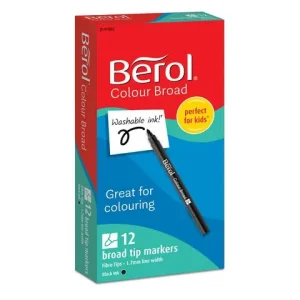 Fiberpenna BEROL Broad svart 12/fp