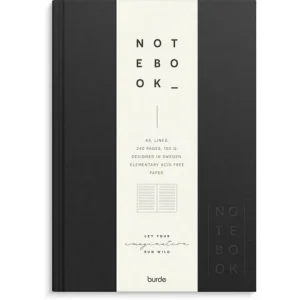 Ant.bok BURDE A5 textil linj svart