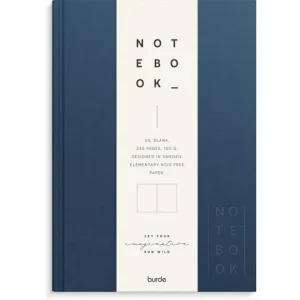 Ant.bok BURDE A5 textil olinj. mörkblå