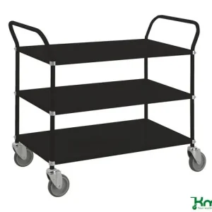 Bordsvagn 3 hyllplan svart
