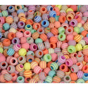 Plastpärla pastell ränder 1550/fp
