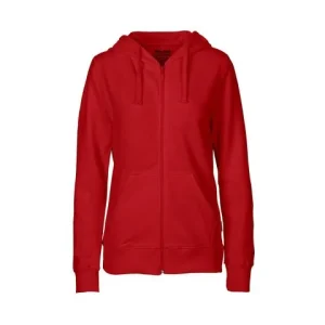 Hoodie zip NEUTRAL O83301 dam röd XS
