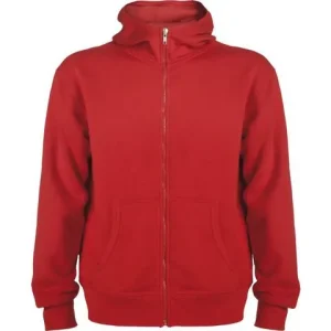 Hoodie zip ROLY Montblanc uni röd S