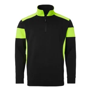 Sweatshirt halfzip 222 sv/fluor. gul XS