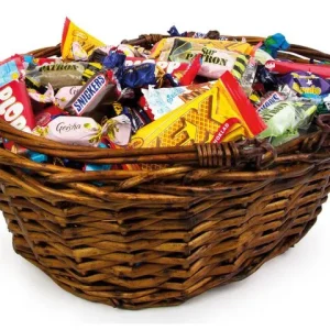 Godis Presentkorg brun inslaget 2,5kg