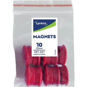Magnetknappar LYRECO 22mm röd 10/fp