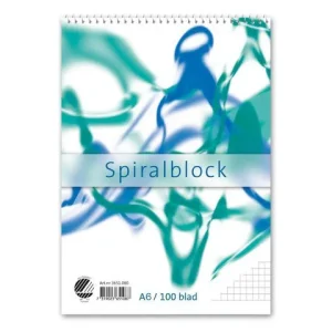 Spiralblock A6 60g 100 blad rutat