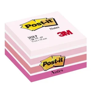 Notes POST-IT kub 76x76mm rosa/vit